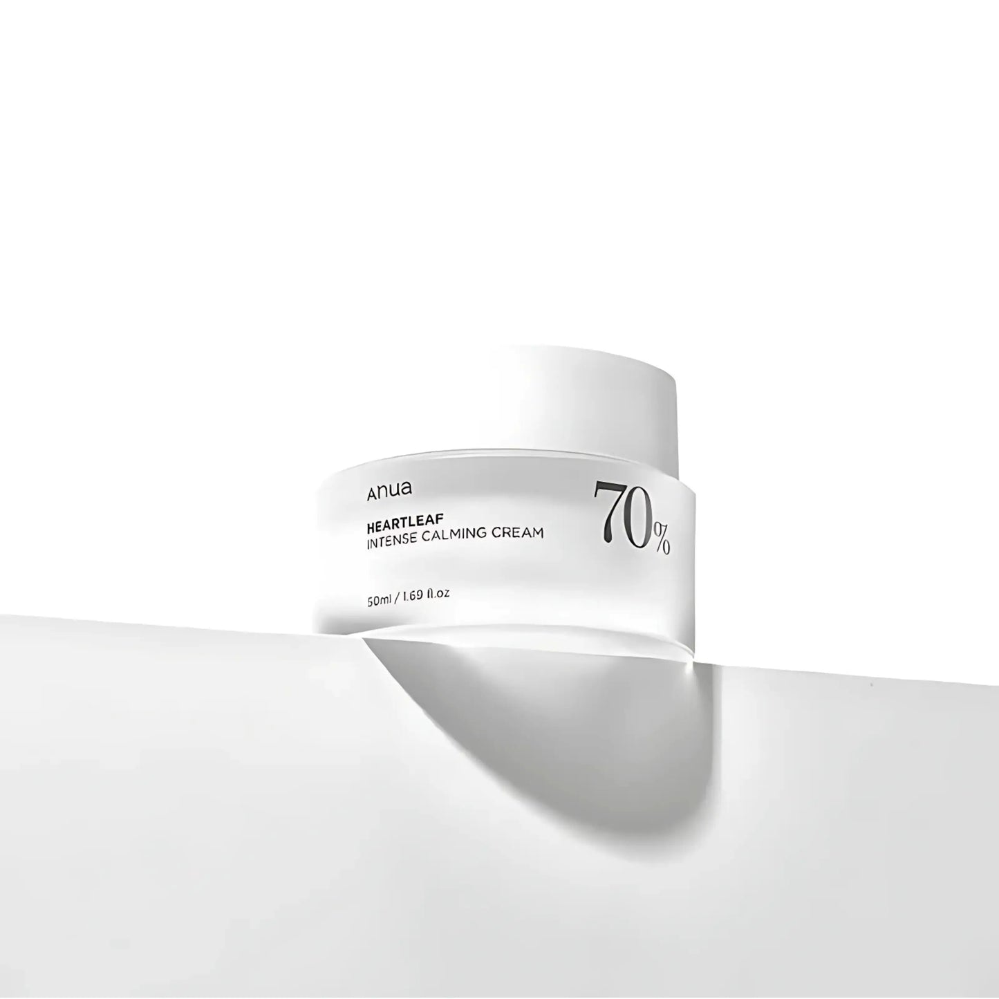 ANUA Heartleaf 70% Intense Calming Cream com reflexo suave e sombra – creme hidratante coreano com ingredientes botânicos calmantes, textura rica mas não oleosa, cosmética coreana, skincare k-beauty Portugal