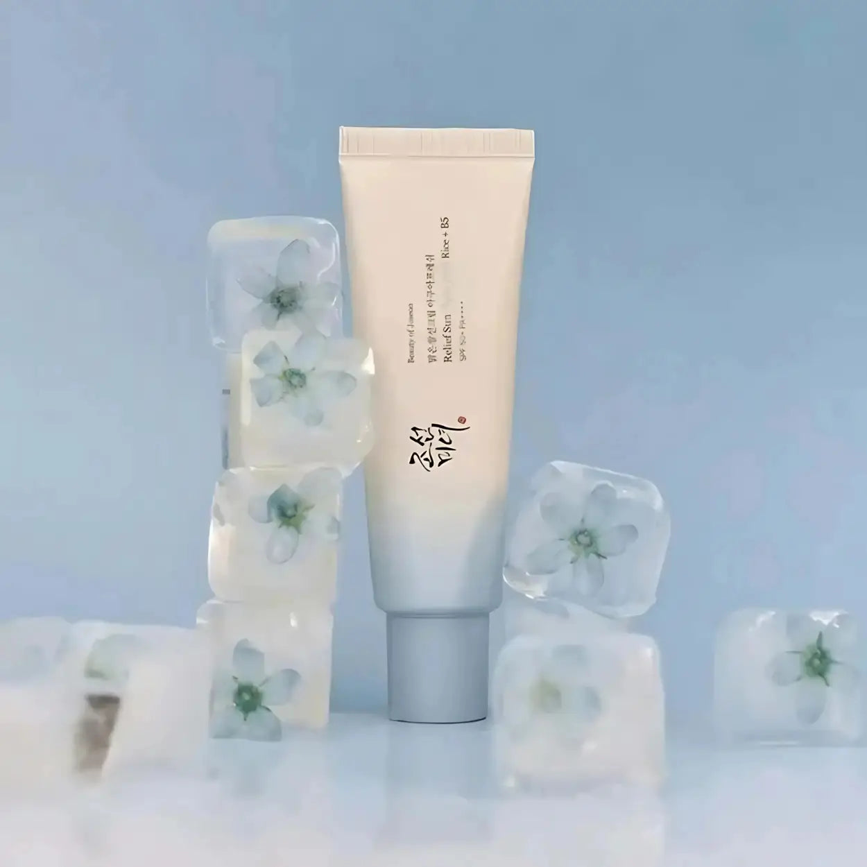 Beauty of Joseon Relief Sun Aqua-Fresh Rice + B5 em conjunto com outros produtos da linha – protetor solar coreano com acabamento natural e sensação fresca, cosmética coreana, skincare k-beauty Portugal