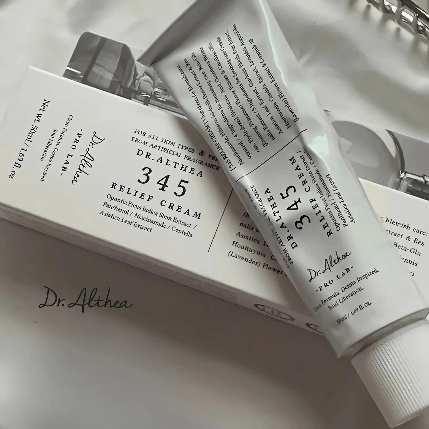Dr. Althea 345 Relief Cream com extratos vegetais – fórmula hipoalergénica para acalmar irritações e hidratar sem oleosidade, cosmética coreana para pele sensível
