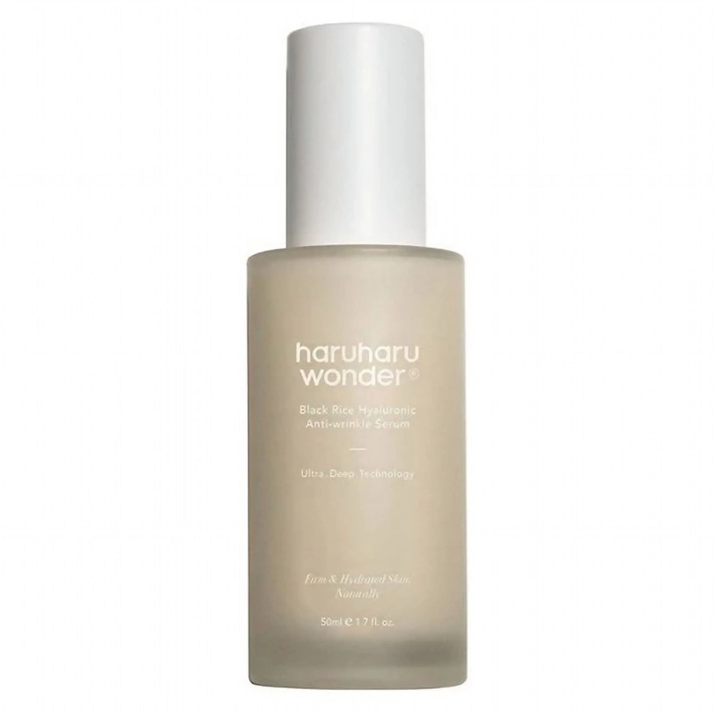 Haruharu Wonder Black Rice Hyaluronic Anti-Wrinkle Serum com frasco em destaque e fundo neutro – sérum coreano hidratante com ação antirrugas e antioxidante, ideal para pele seca ou baça, cosmética coreana, skincare k-beauty Portugal