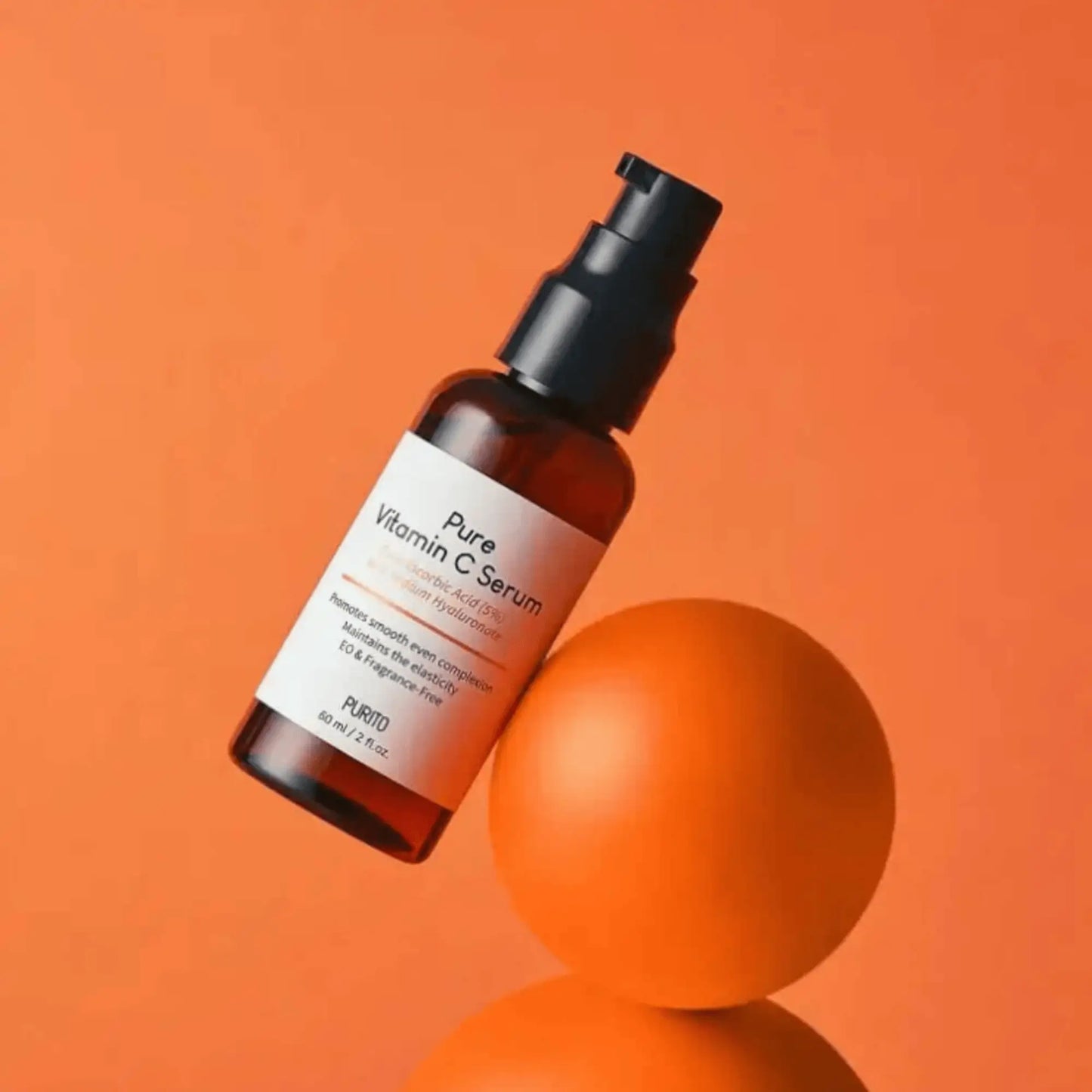 PURITO Pure Vitamin C Serum sobre esfera laranja – frasco escuro para preservar estabilidade da vitamina C, hidrata e ilumina a pele, cosmética coreana, skincare k-beauty Portugal
