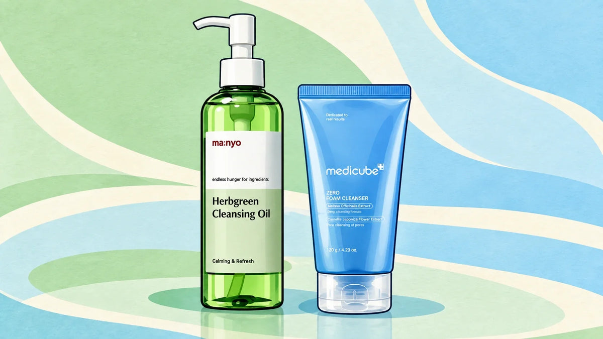 Limpeza & Esfoliação Facial — ilustração de ma:nyo e Medicube