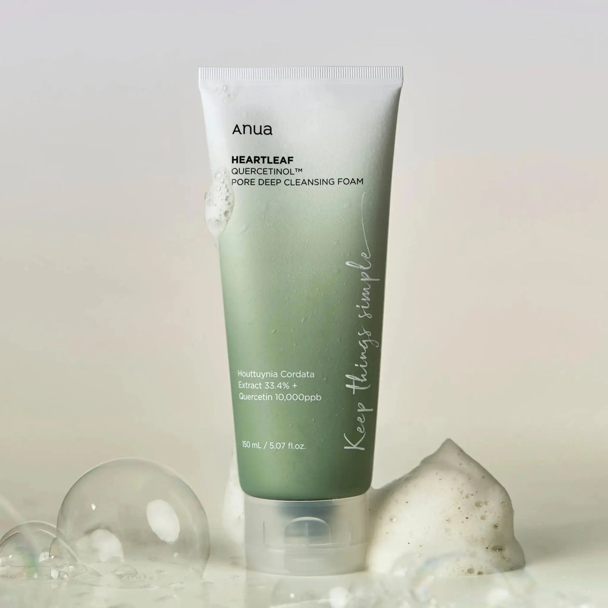 Heartleaf Quercetinol Pore Deep Cleansing Foam ANUA espuma facial coreana heartleaf limpeza poros cosmética coreana Portugal