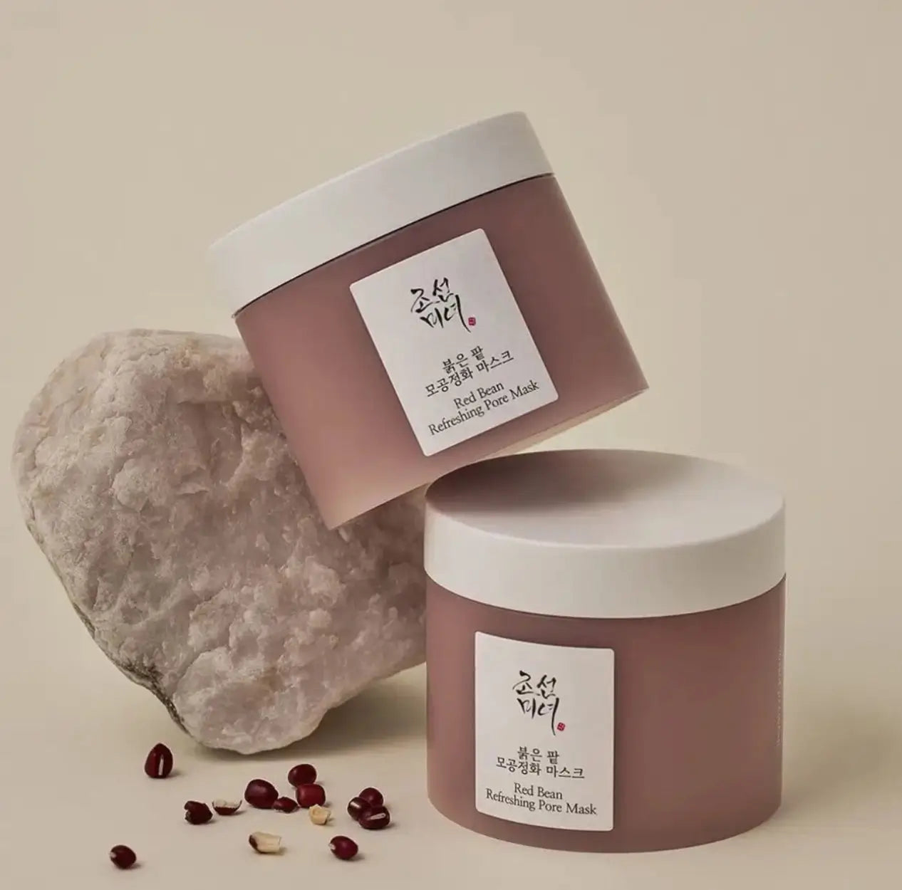 Beauty of Joseon Red Bean Refreshing Pore Mask com duas embalagens junto a pedra natural – máscara facial coreana com feijão vermelho, purificante e refrescante, ideal para poros dilatados, cosmética coreana, skincare k-beauty Portugal
