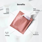 Bio-Collagen Real Deep Mask da Biodance embalagem com gráfico benefits e ícones em fundo branco