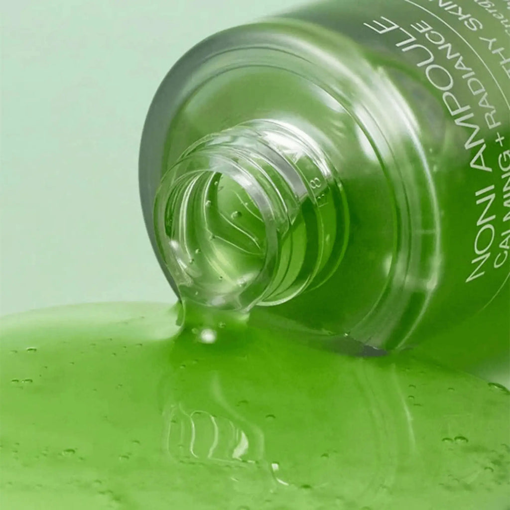 The Real Noni Energy Ampoule da celimax textura em gel verde com noni efeito calmante skincare Portugal