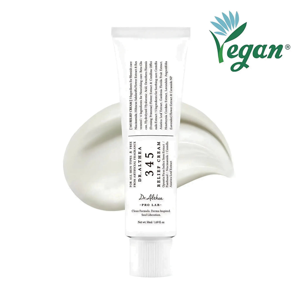 Dr. Althea – 345 Relief Cream, creme facial coreano calmante com pantenol para hidratação, cosmética coreana skincare Portugal
