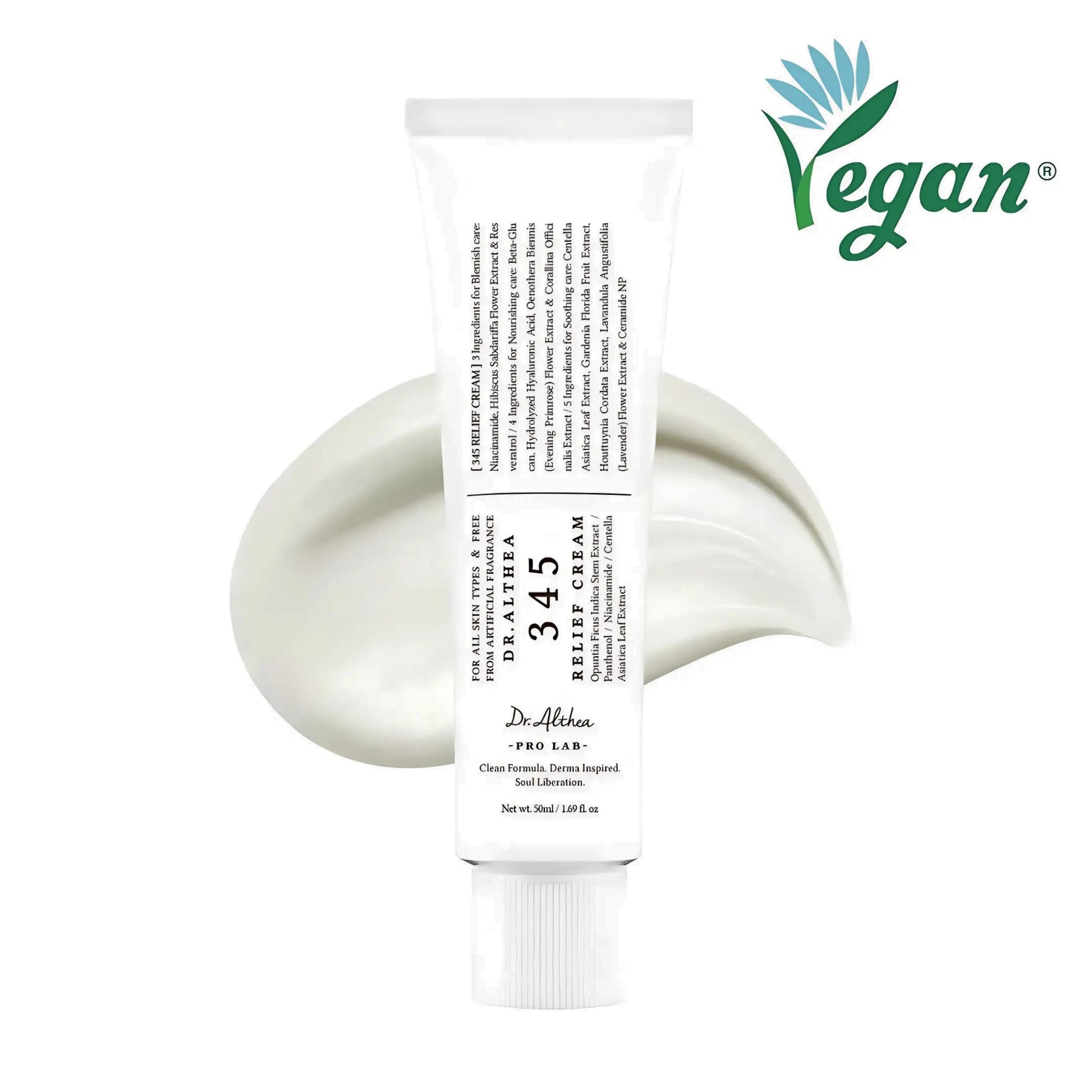 Dr. Althea 345 Relief Cream – selo vegan e fórmula suave com ingredientes botânicos para acalmar, proteger e restaurar a pele sensível, skincare k-beauty Portugal

