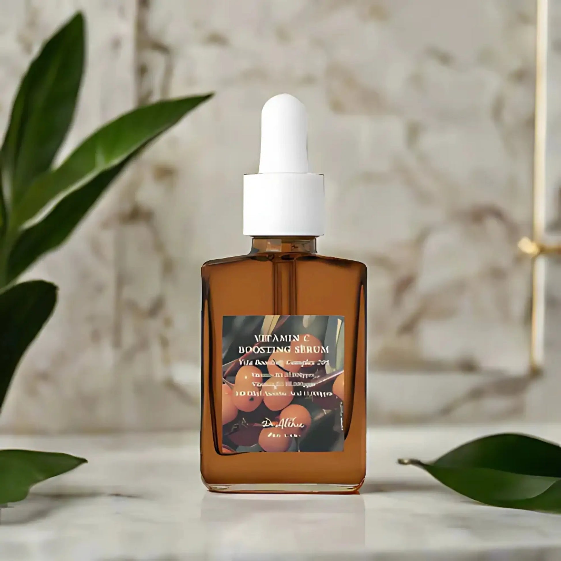 Dr. Althea Vitamin C Boosting Serum – frasco em destaque num cenário natural com luz suave, ideal para peles baças e sem brilho, cosmética coreana e skincare k-beauty Portugal