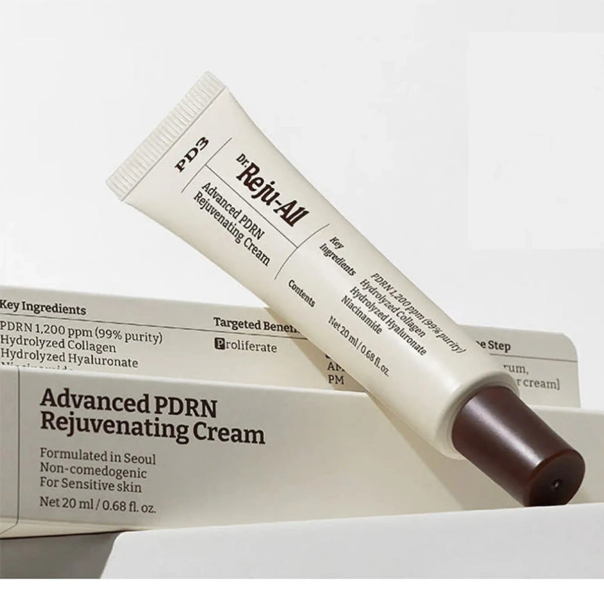 Dr. Reju-All – Advanced PDRN Rejuvenating Cream, embalagem do creme regenerador desenvolvido por dermatologistas, cosmética coreana skincare Portugal