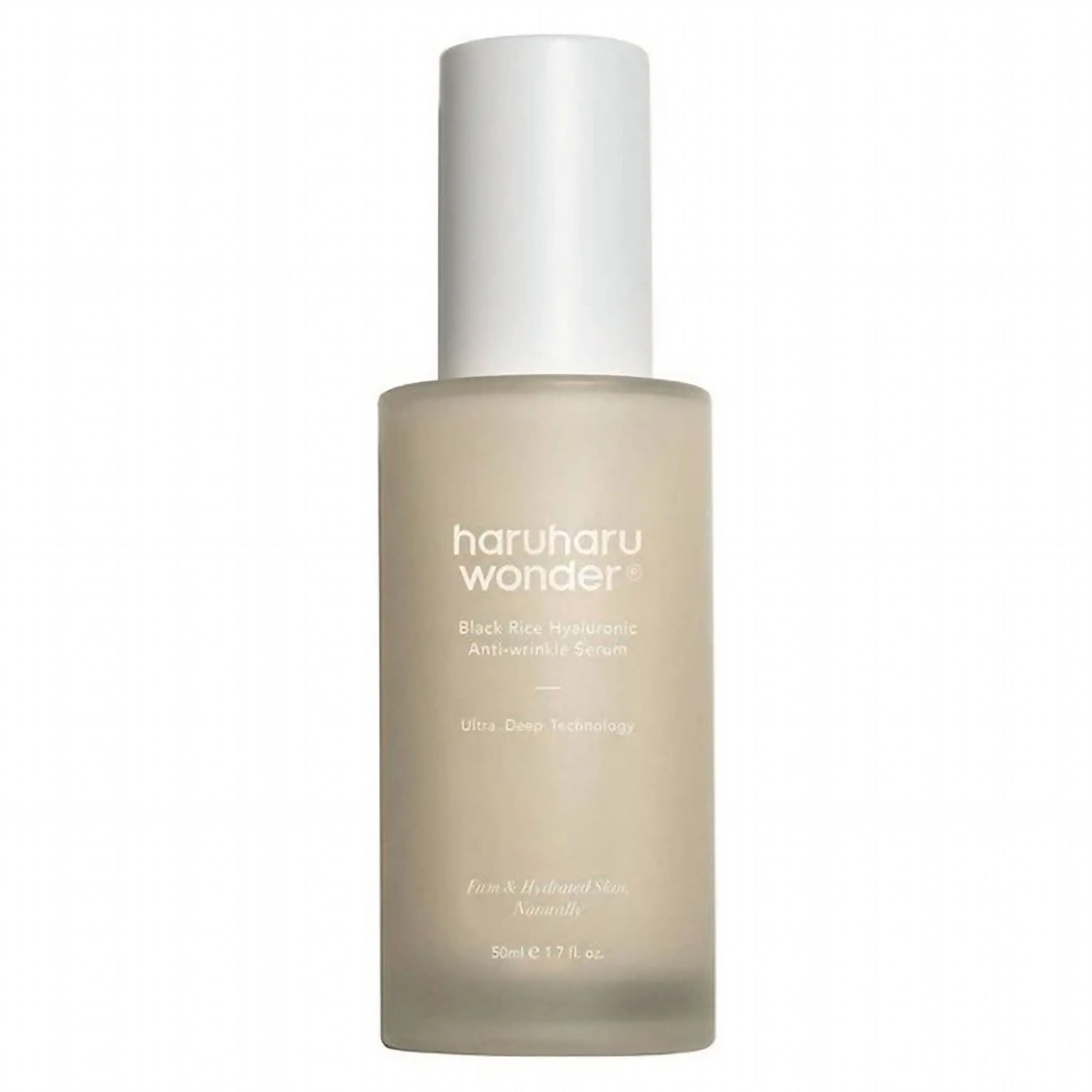 Haruharu Wonder Black Rice Hyaluronic Anti-Wrinkle Serum com frasco em destaque e fundo neutro – sérum coreano hidratante com ação antirrugas e antioxidante, ideal para pele seca ou baça, cosmética coreana, skincare k-beauty Portugal