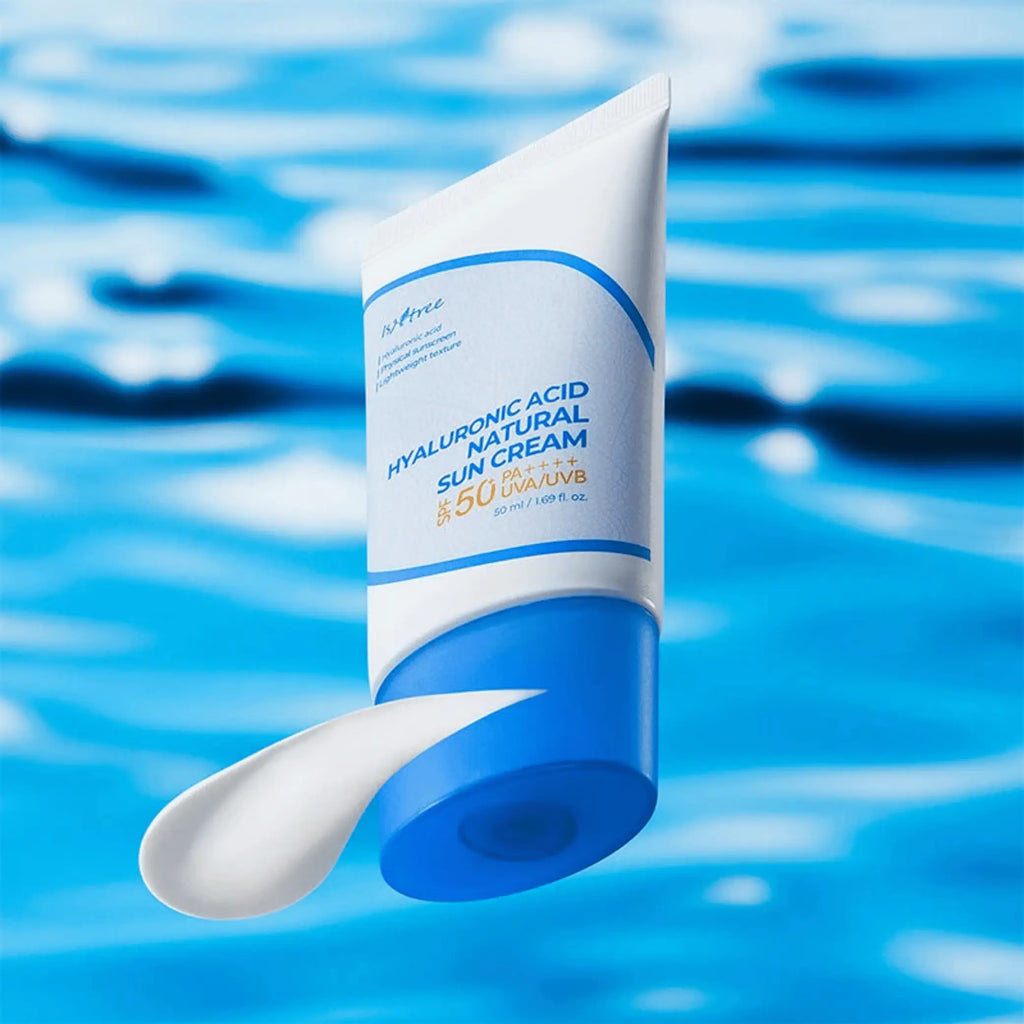 Isntree Hyaluronic Acid Natural Sun Cream SPF50+ protetor solar coreano hidratação leve pele sensível cosmética coreana Portugal