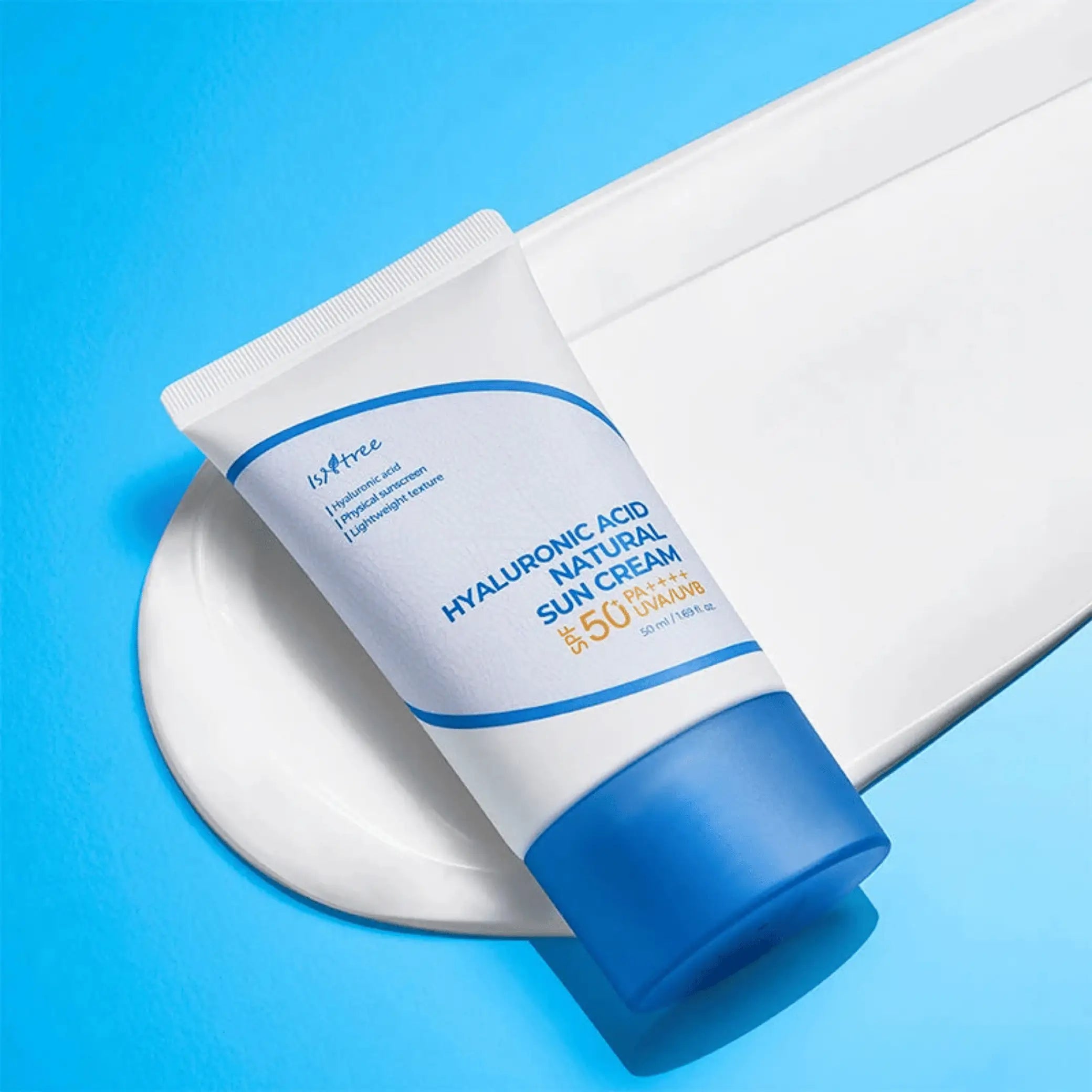 Isntree Hyaluronic Acid Natural Sun Cream SPF50+ protetor solar mineral coreano com óxido de zinco e ácido hialurónico cosmética coreana Portugal