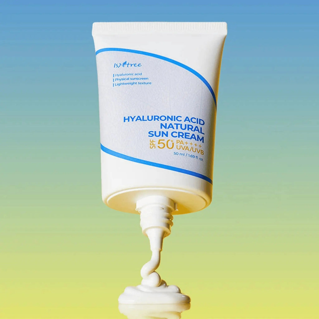 Isntree Hyaluronic Acid Natural Sun Cream SPF50+ protetor solar coreano acabamento matificante para pele oleosa cosmética coreana Portugal