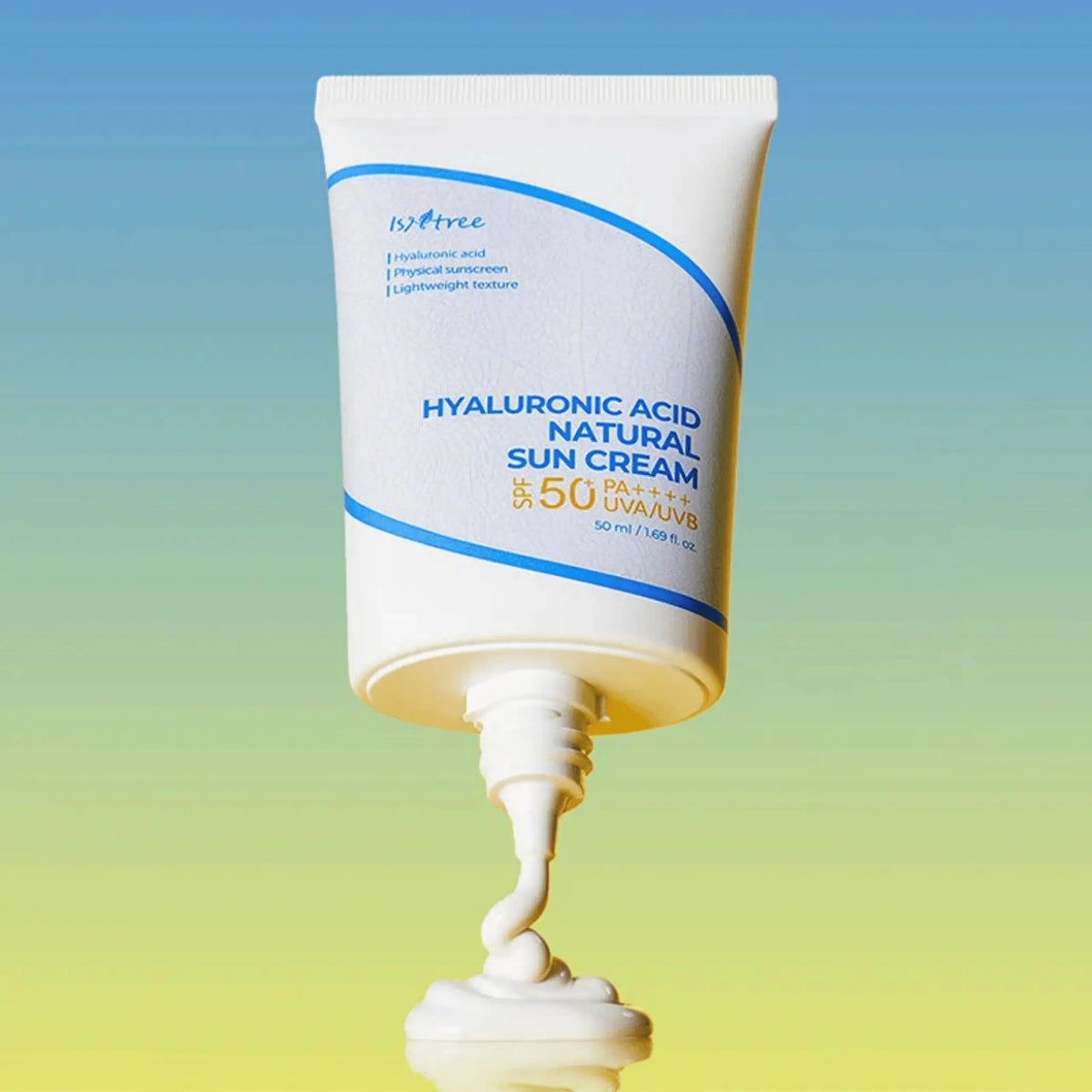 Isntree Hyaluronic Acid Natural Sun Cream SPF50+ protetor solar coreano acabamento matificante para pele oleosa cosmética coreana Portugal