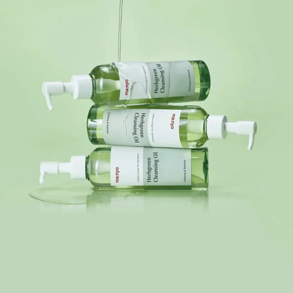 Herb Green Cleansing Face Oil ma:nyo óleo limpeza coreano botânico 15 ervas double cleanse skincare Portugal
