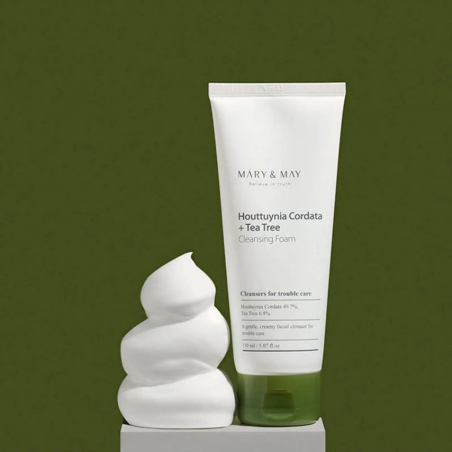 Houttuynia Cordata + Tea Tree Cleansing Foam da Mary & May espuma facial coreana limpeza profunda cosmética coreana Portugal