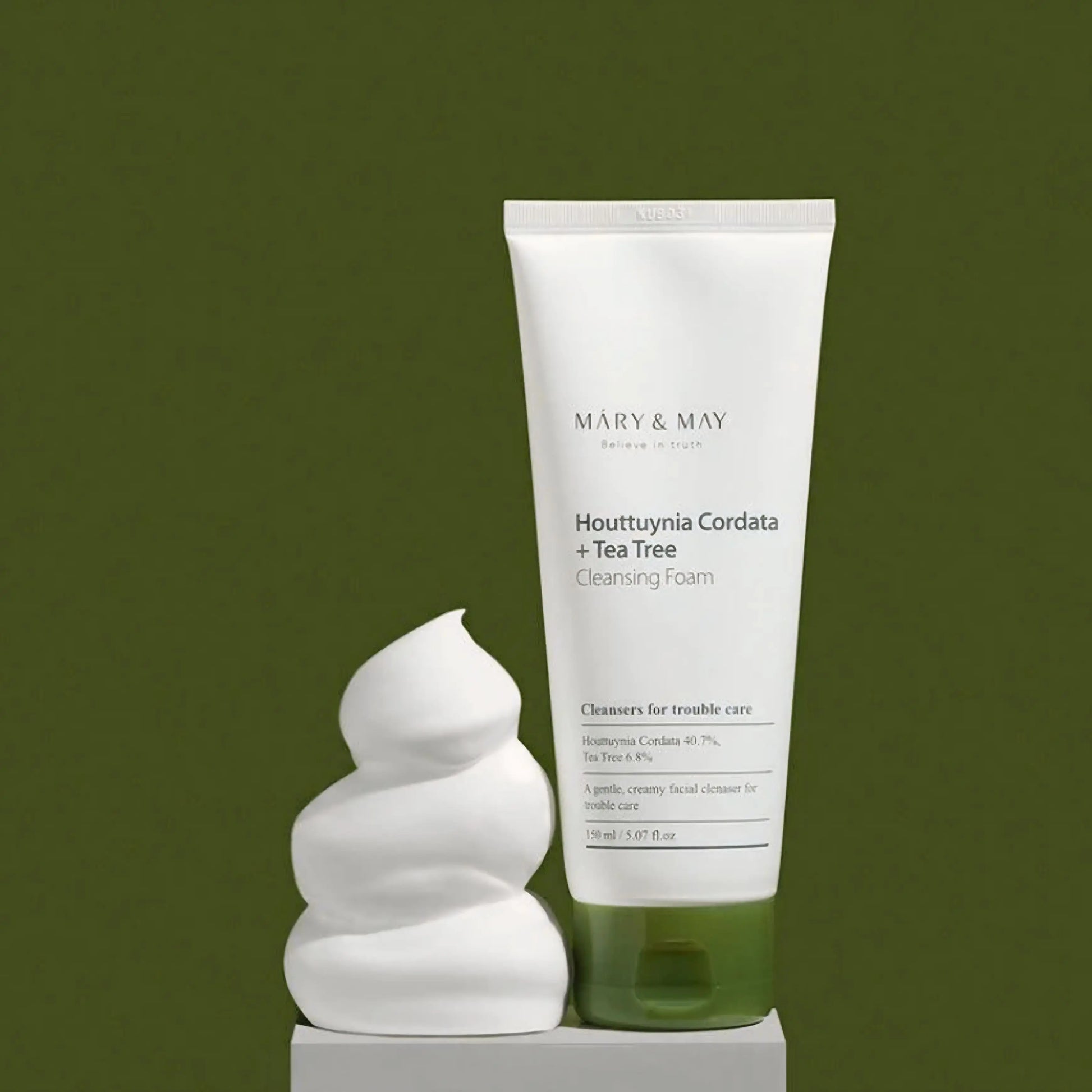 Houttuynia Cordata + Tea Tree Cleansing Foam da Mary & May espuma facial coreana limpeza profunda cosmética coreana Portugal
