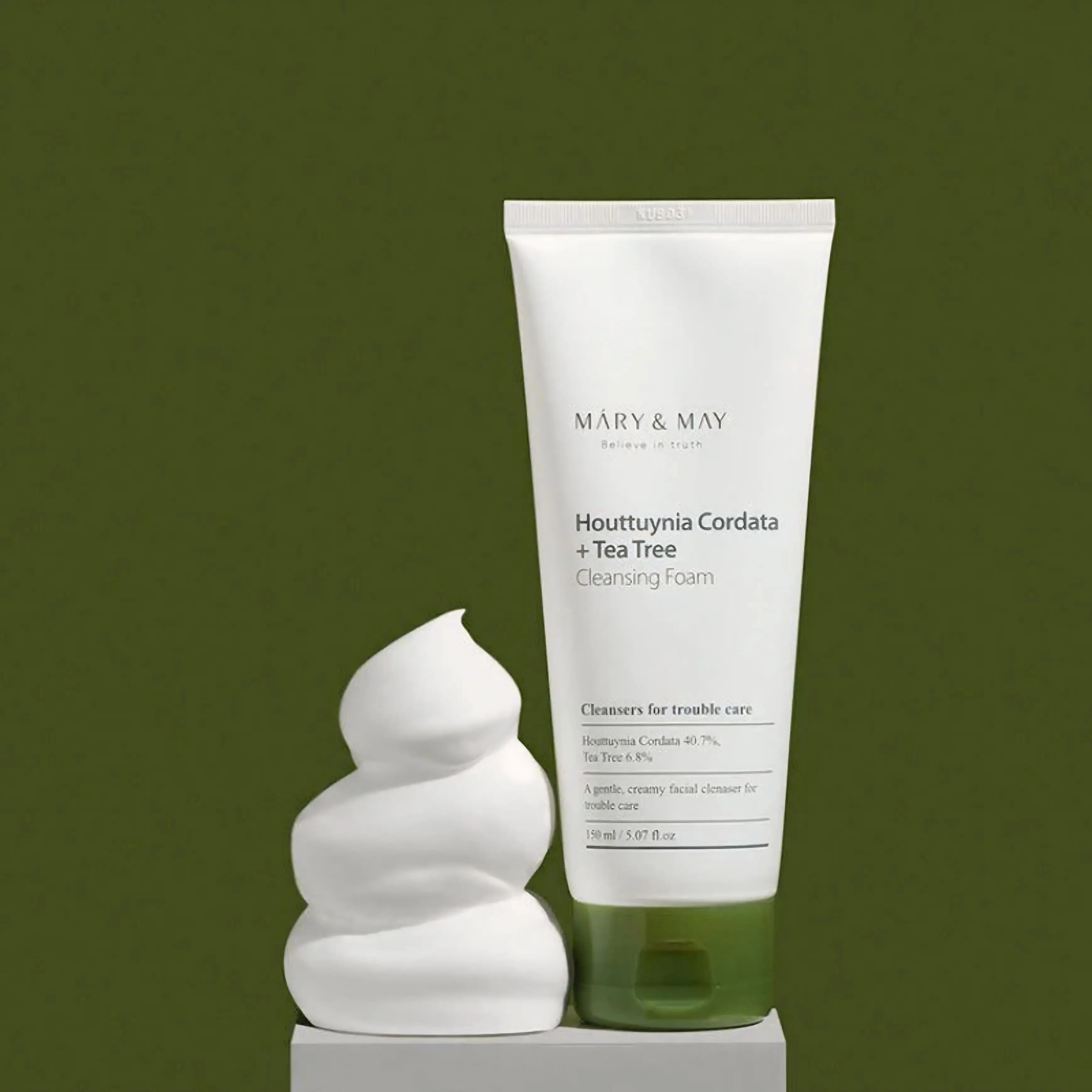Houttuynia Cordata + Tea Tree Cleansing Foam da Mary & May espuma facial coreana limpeza profunda cosmética coreana Portugal