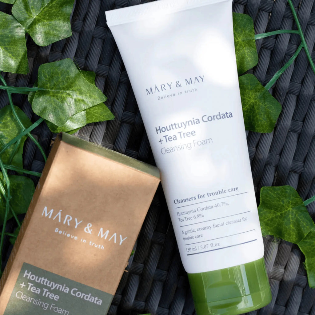 Houttuynia Cordata + Tea Tree Cleansing Foam da Mary & May espuma facial coreana luminosidade cosmética coreana Portugal
