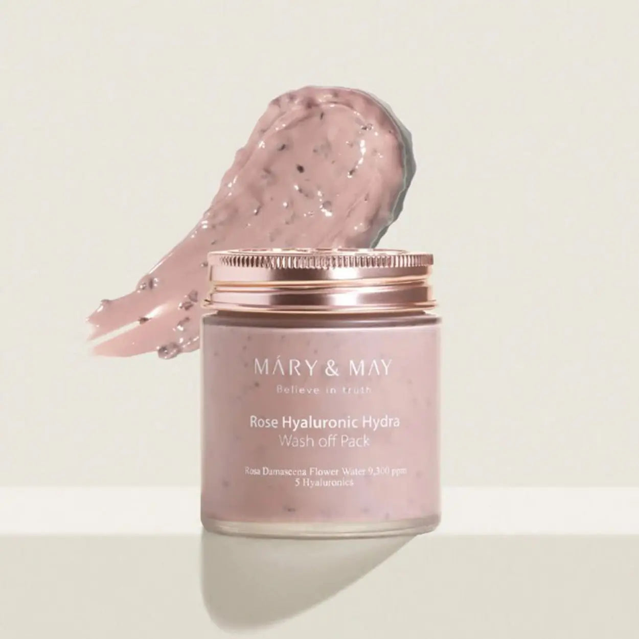 Mary & May Rose Hyaluronic Hydra Wash Off Pack com textura visível – máscara de lavagem coreana com rosa damascena e ácido hialurónico, hidrata e suaviza a pele, cosmética coreana, skincare k-beauty Portugal
