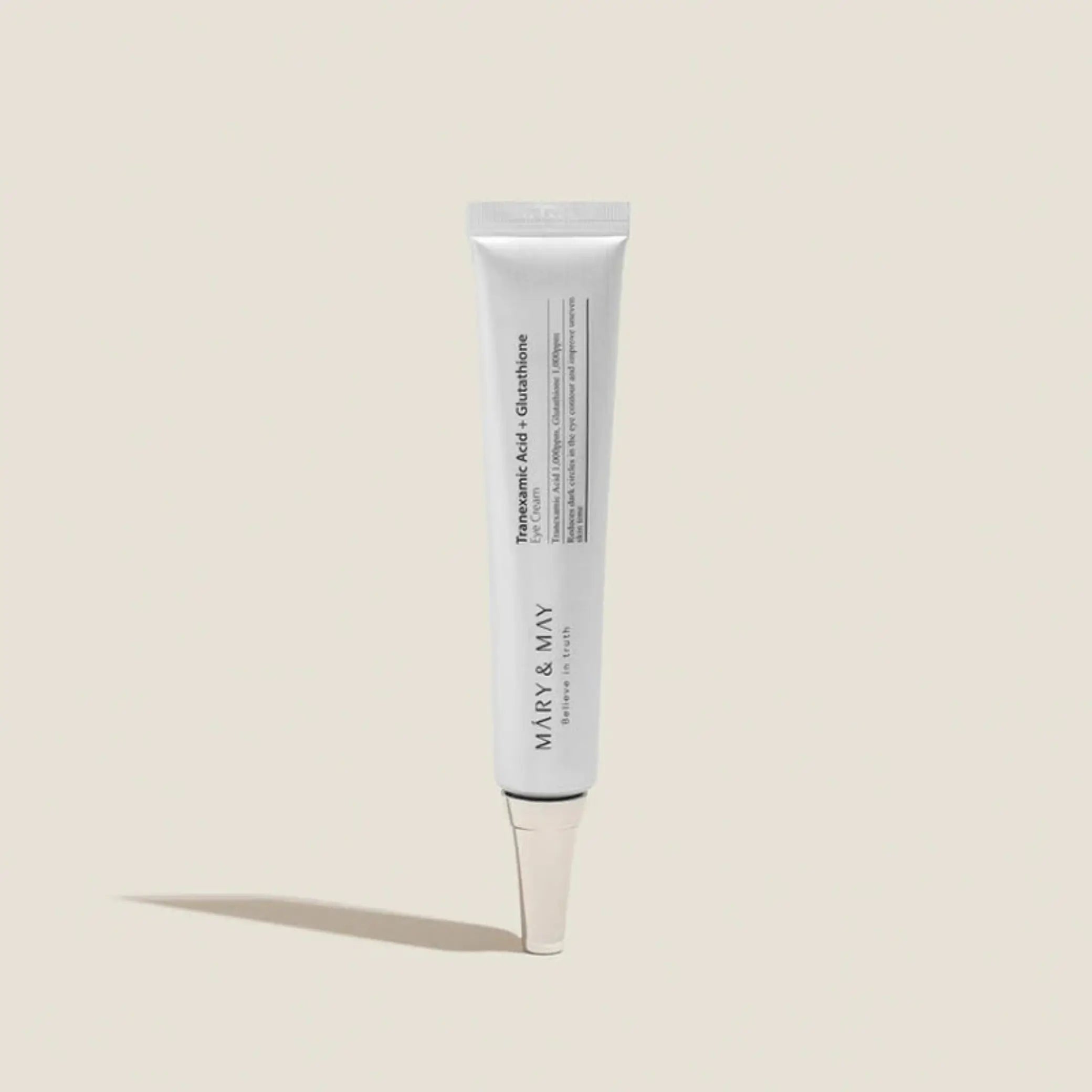 Mary & May – Tranexamic Acid + Glutathione Eye Cream, fórmula minimalista green grade EWG para pele sensível, cosmética coreana skincare Portugal