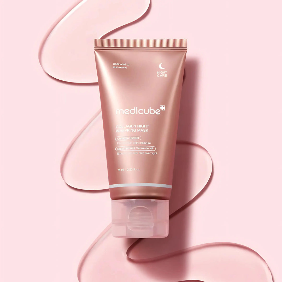 Medicube – Collagen Night Wrapping Mask, máscara facial coreana noturna com colagénio para firmeza, cosmética coreana skincare Portugal