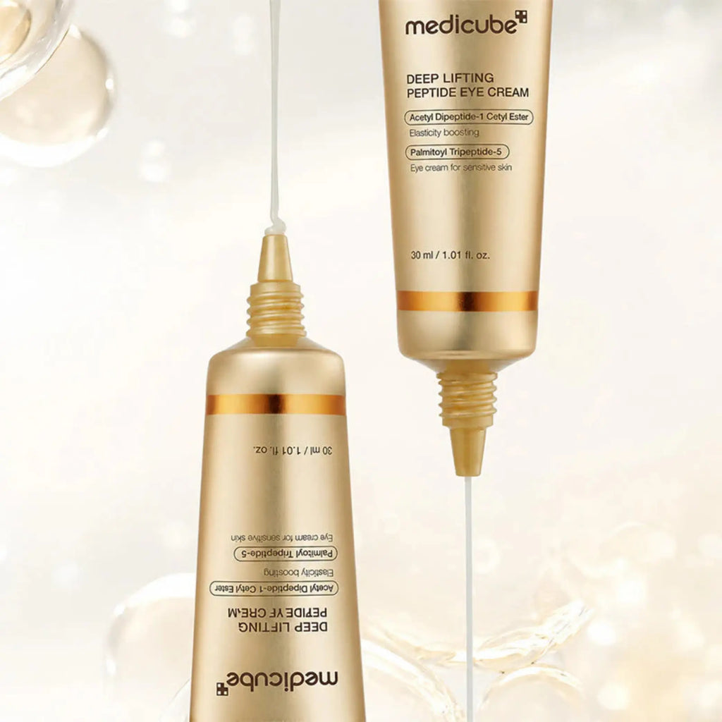Medicube – Deep Lifting Peptide Eye Cream, textura hidratante com 7 tipos de ácido hialurónico para o olhar, cosmética coreana skincare Portugal
