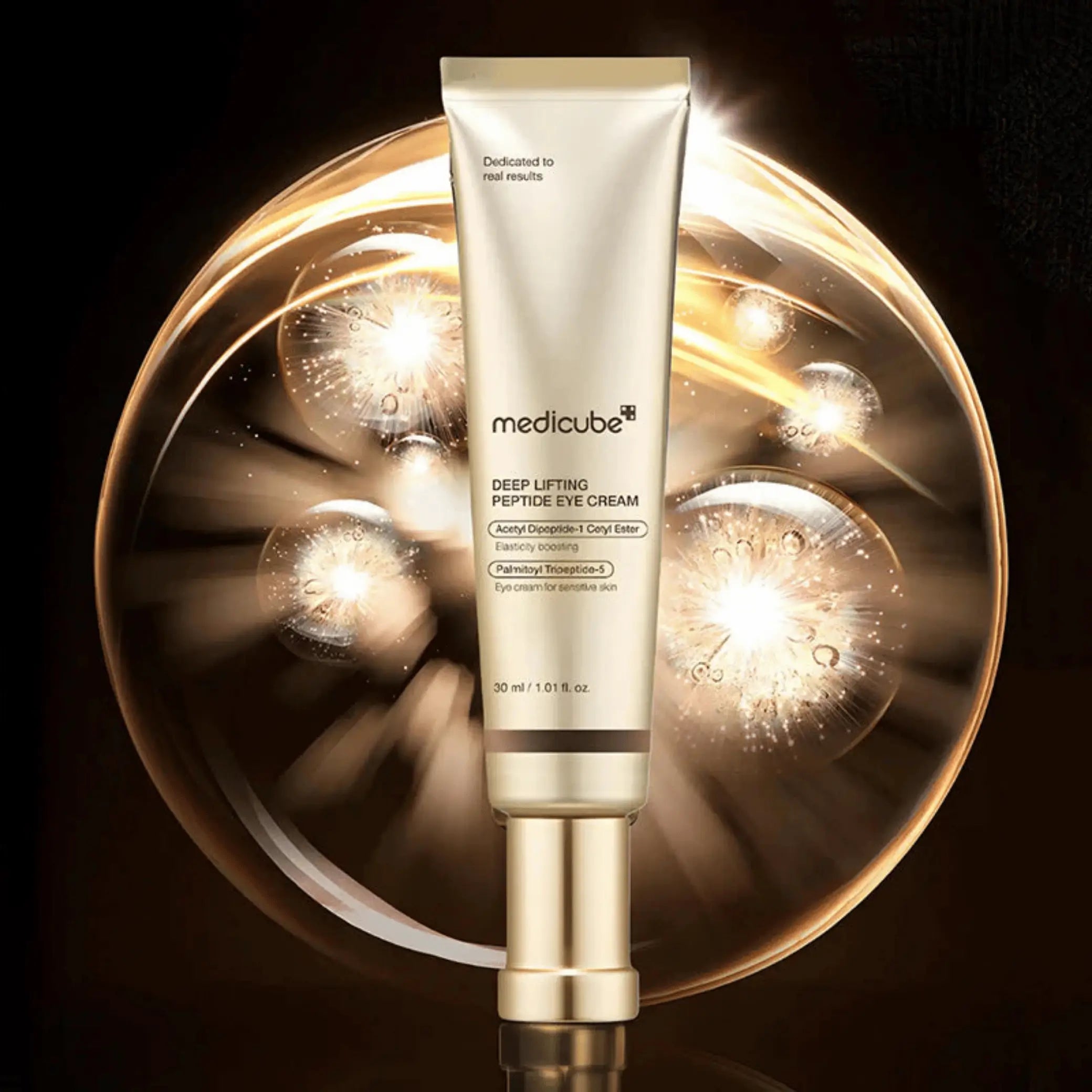 Medicube – Deep Lifting Peptide Eye Cream, contorno de olhos coreano com efeito lifting e tonificante, skincare Portugal cosmética coreana