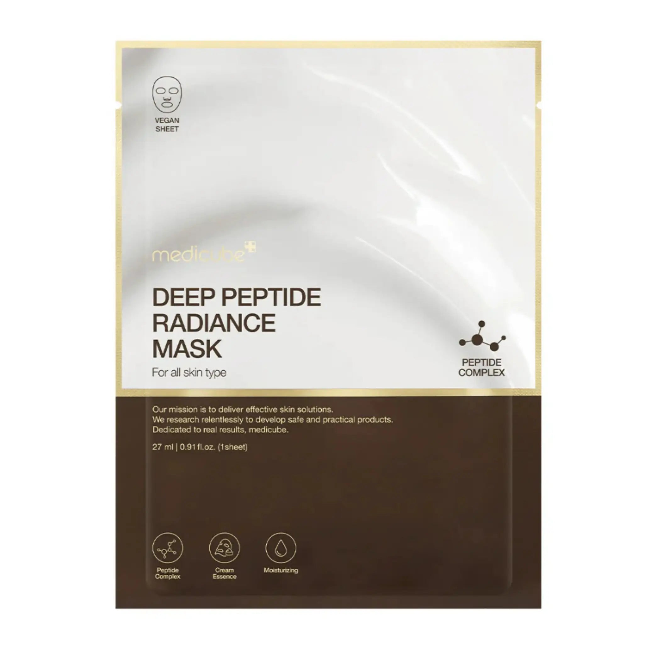 Deep Peptide Radiance Mask da Medicube saqueta individual frente em fundo branco