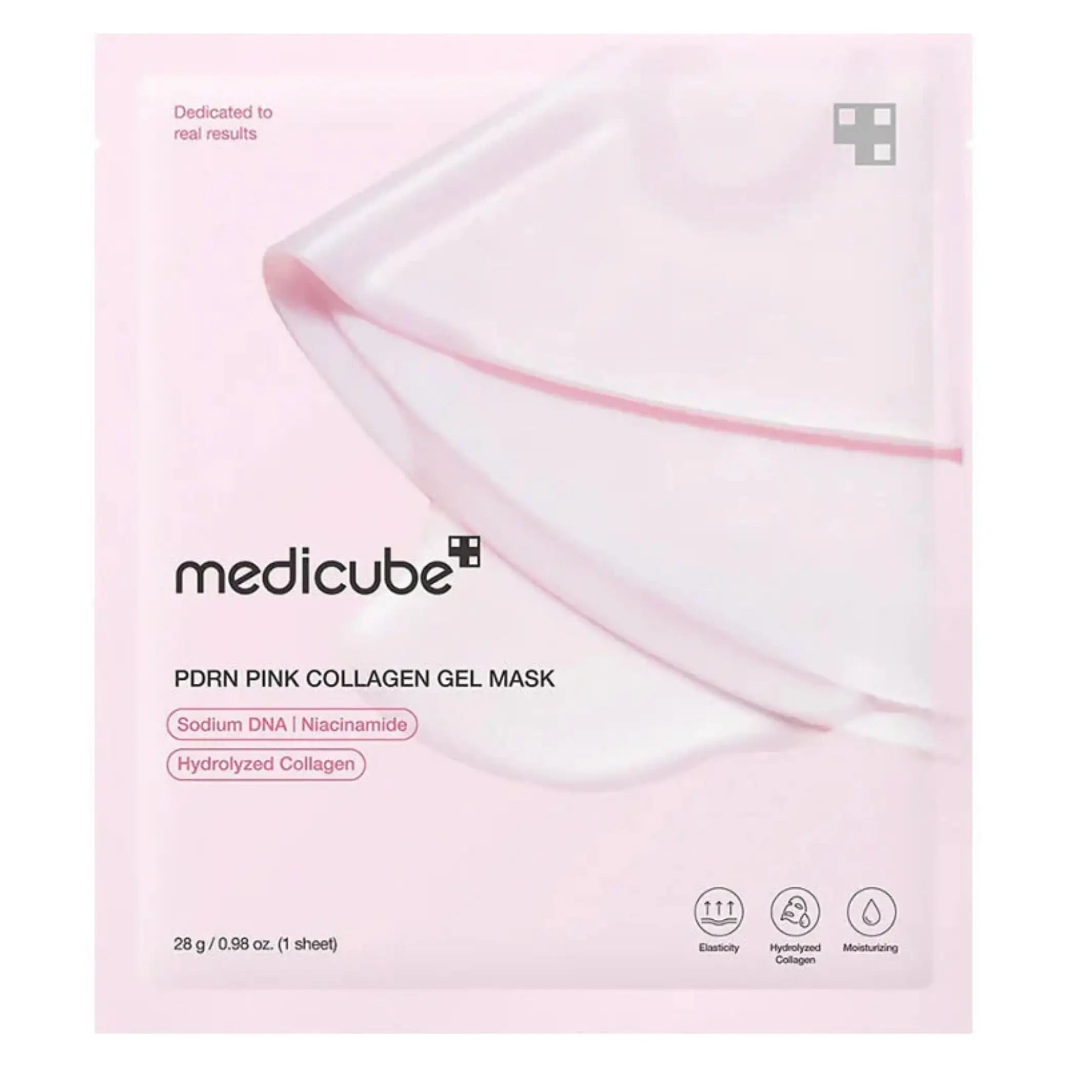 PDRN Pink Collagen Gel Mask da Medicube em embalagem rosa