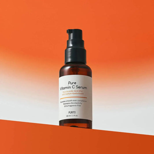 PURITO Pure Vitamin C Serum com fundo laranja – sérum coreano antioxidante com vitamina C pura para luminosidade, ideal para pele baça, cosmética coreana, skincare k-beauty Portugal