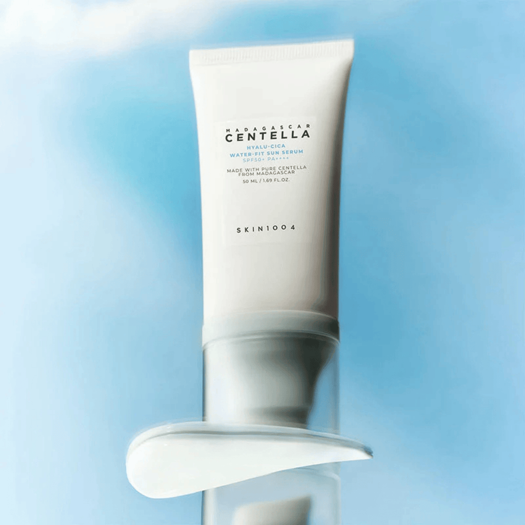 SKIN1004 Hyalu-Cica Water-Fit Sun Serum protetor solar coreano textura sérum pele oleosa skincare Portugal