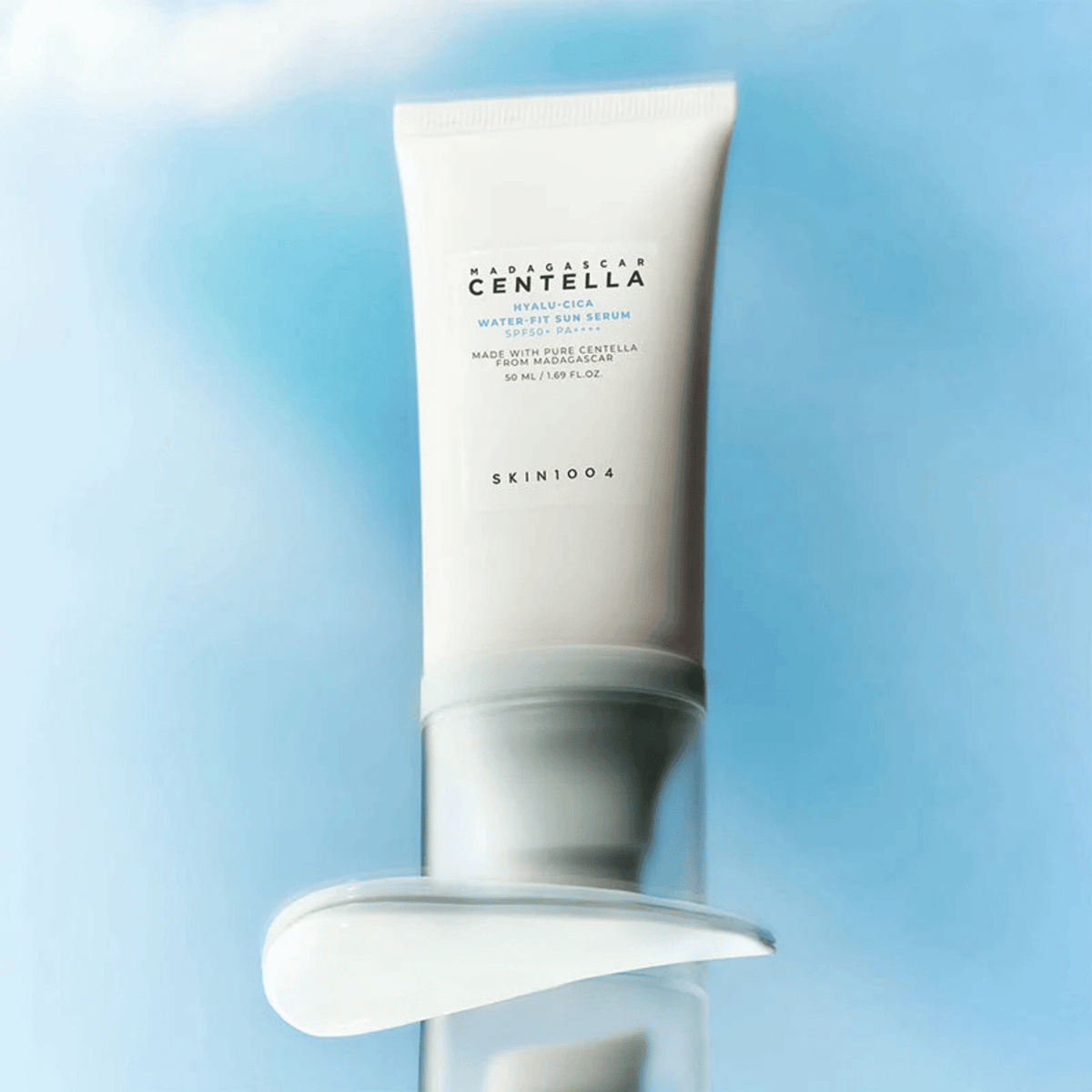 SKIN1004 Hyalu-Cica Water-Fit Sun Serum protetor solar coreano textura sérum pele oleosa skincare Portugal