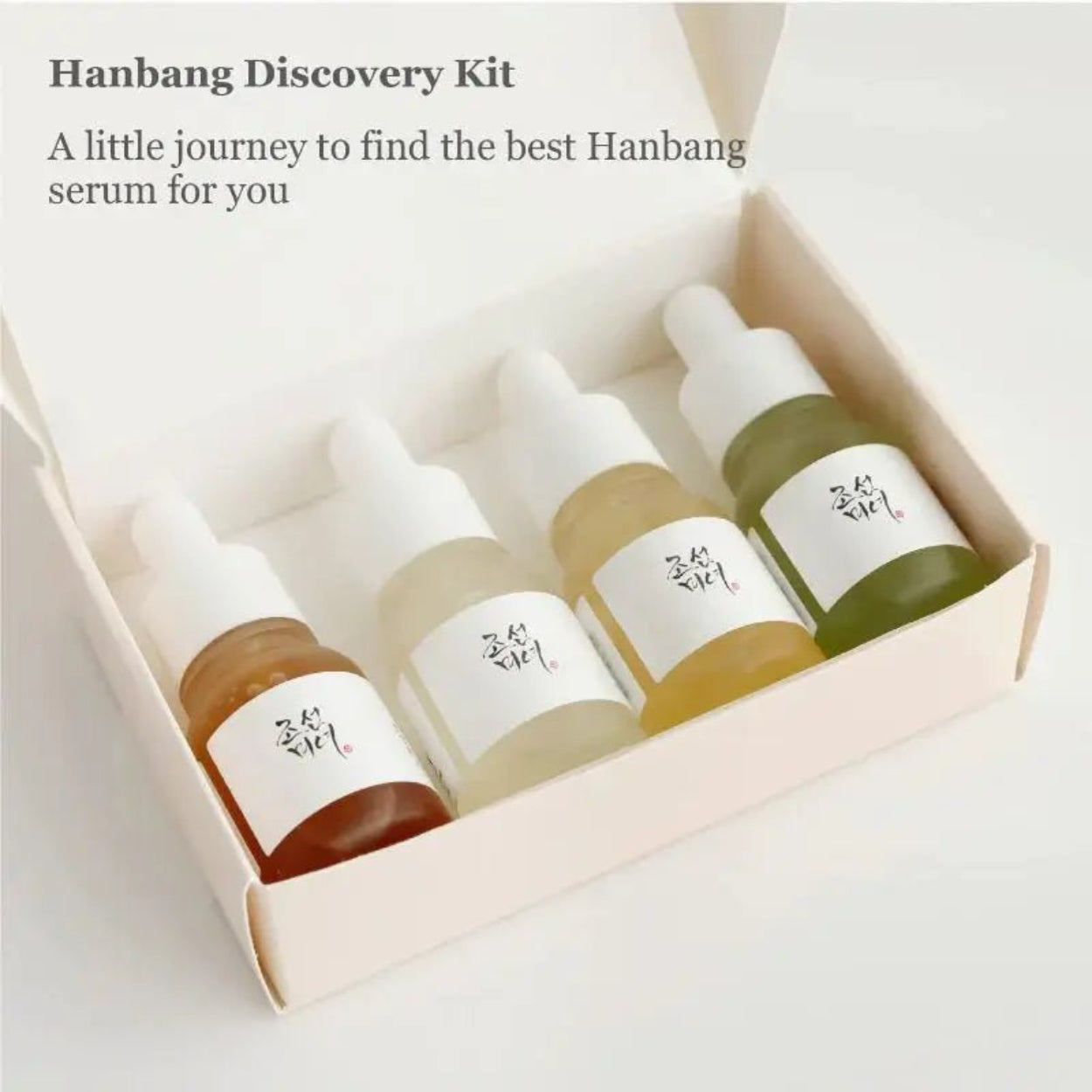 Hanbang Serum Discovery Kit da Beauty of Joseon – conjunto de séruns coreanos inspirados na medicina tradicional Hanbang. Inclui opções para hidratação, luminosidade, ação anti-idade e anti-acne. Cosmética coreana e skincare k-beauty disponível em Portugal