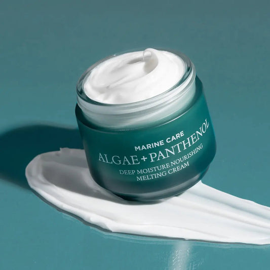 Marine Care Deep Moisture Nourishing Melting Cream da Heimish – creme de hidratação profunda com algas marinhas e pantenol, perfeito para nutrir e revitalizar a pele. Textura rica e derretida que proporciona um boost de hidratação intensa. Um must-have do k-beauty e da cosmética coreana para uma pele saudável e luminosa