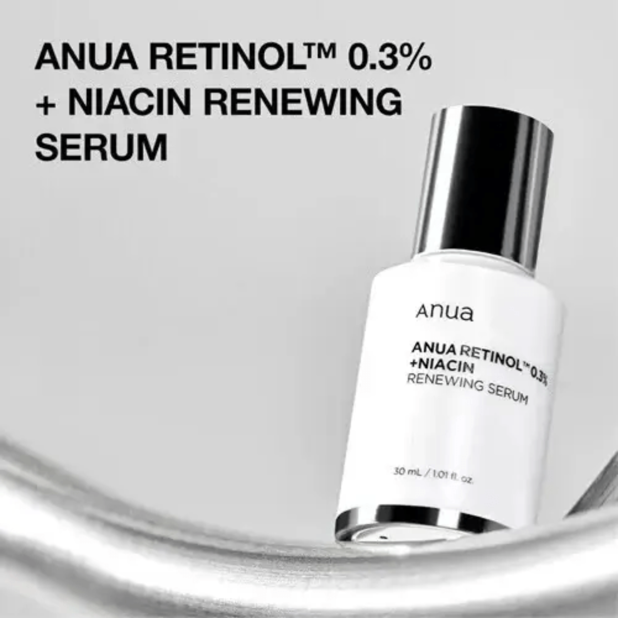 Retinol 0.3% + Niacin Renewing Serum da Anua – sérum coreano com retinol puro e niacinamida, ideal para suavizar linhas finas, uniformizar o tom da pele e estimular a renovação celular. A sua fórmula equilibrada ajuda a reduzir manchas e sinais de envelhecimento, proporcionando uma pele mais firme e luminosa. Um essencial de k-beauty para uma rotina de cosmética coreana eficaz no rejuvenescimento da pele